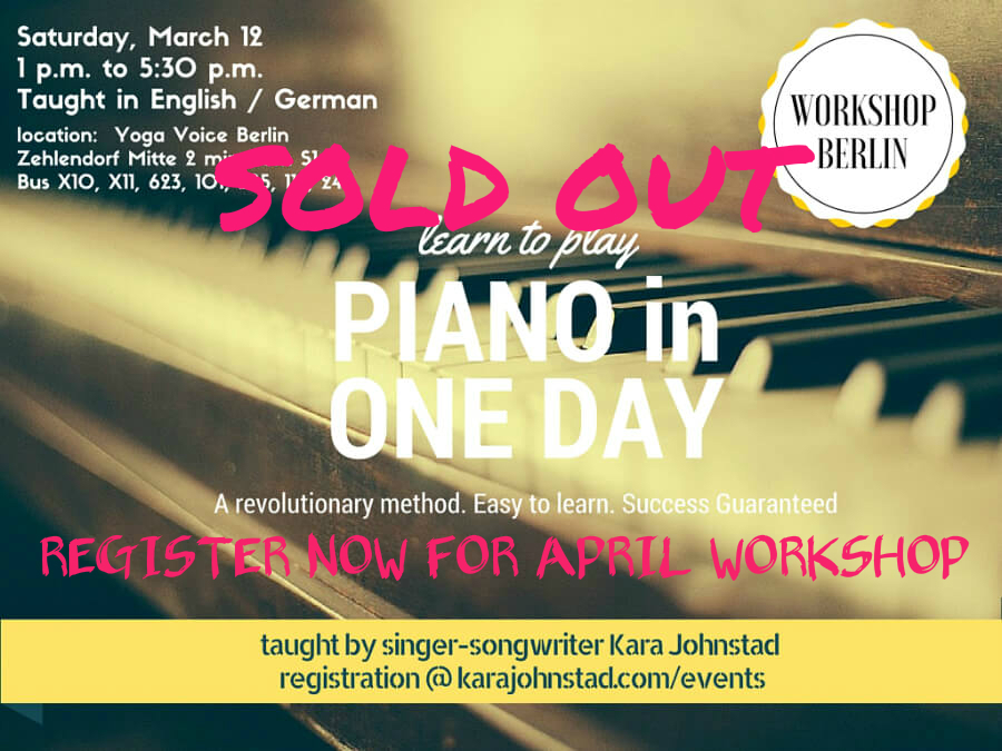 Learn to Play Piano in One Day Workshop with Kara Johnstad Berlin Zehlendorf